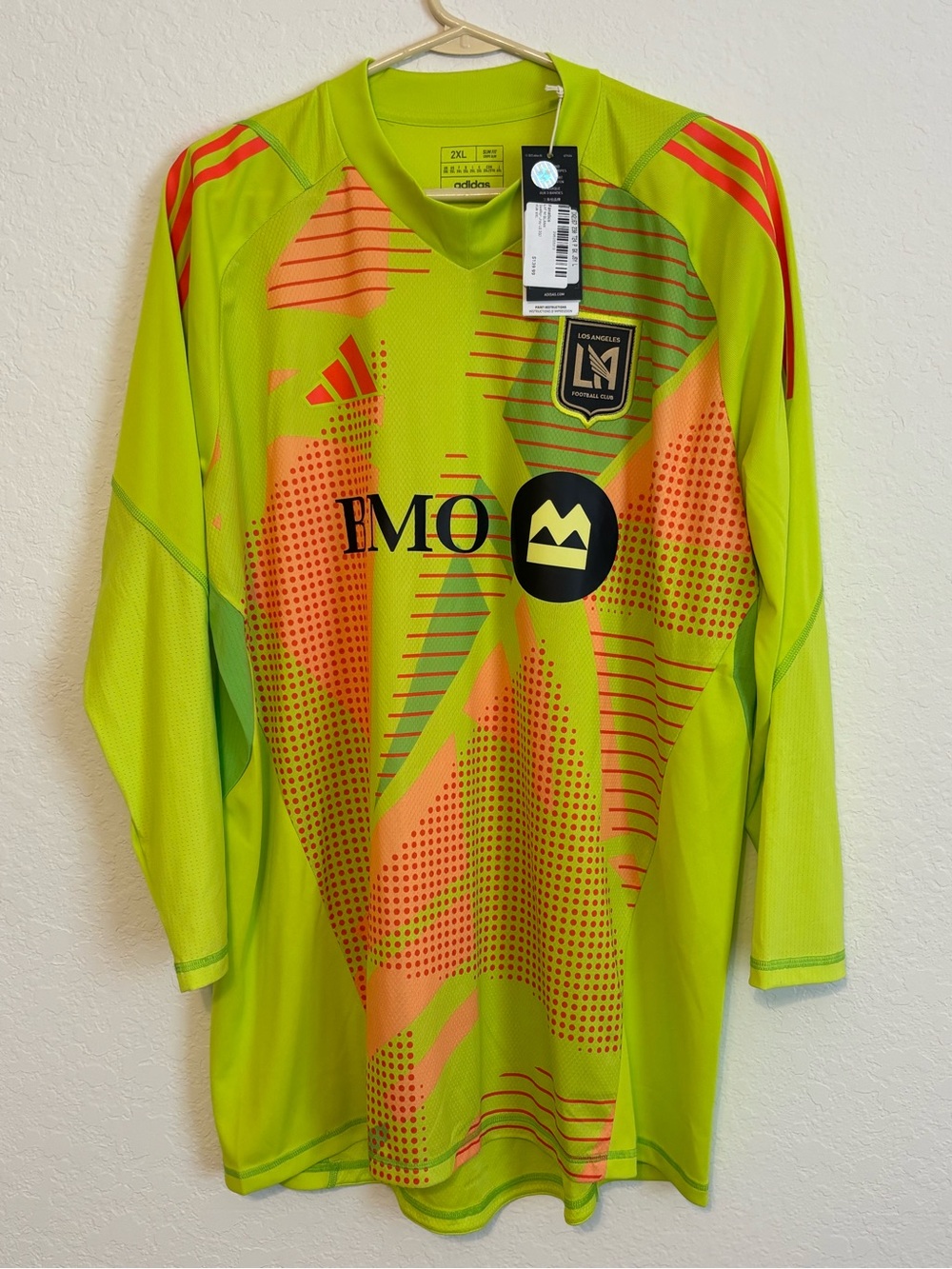adidas Men’s LAFC Goalkeeper Jersey - Neon Green with Orange Accents